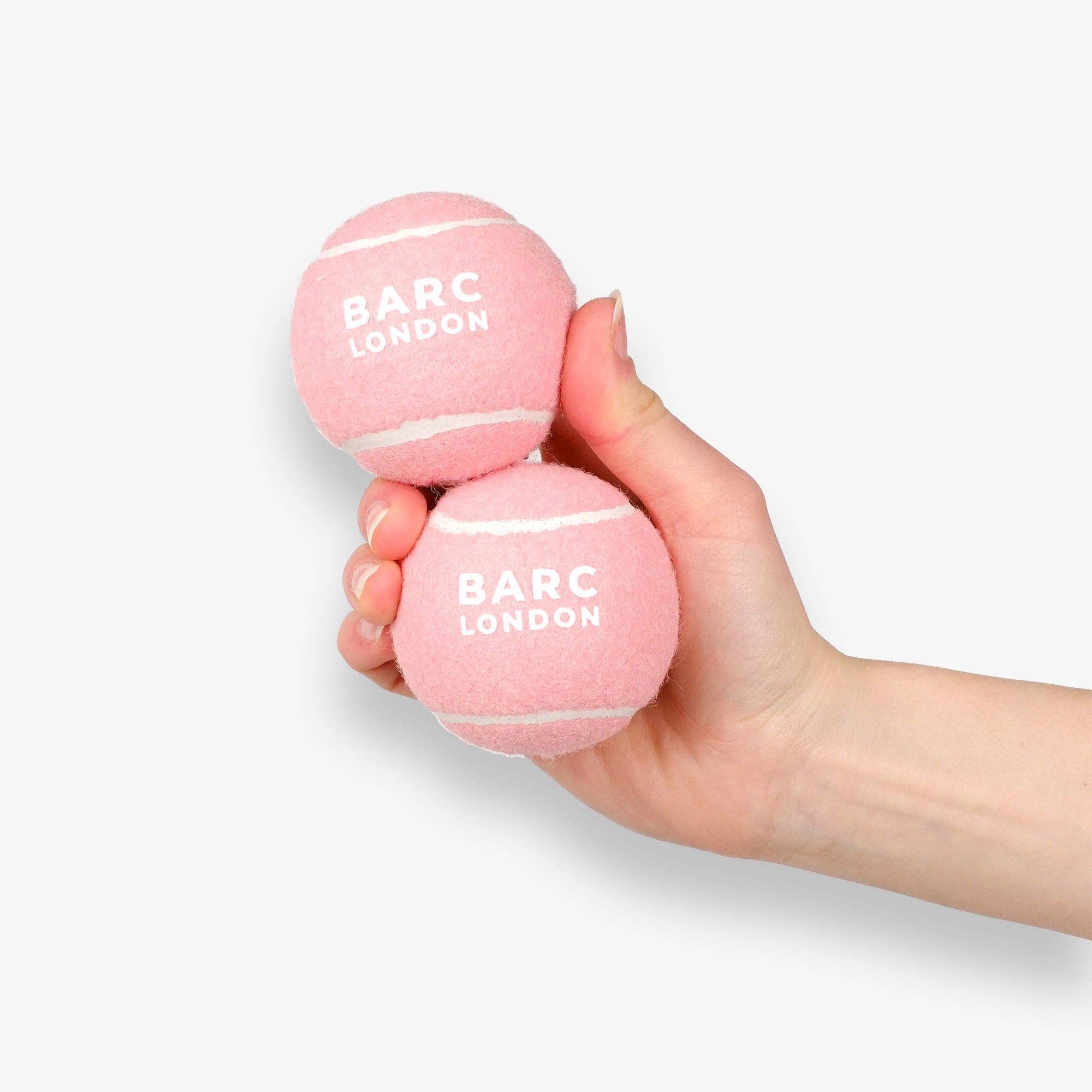 Close-up of the Pink Dog Ball set by Barc London