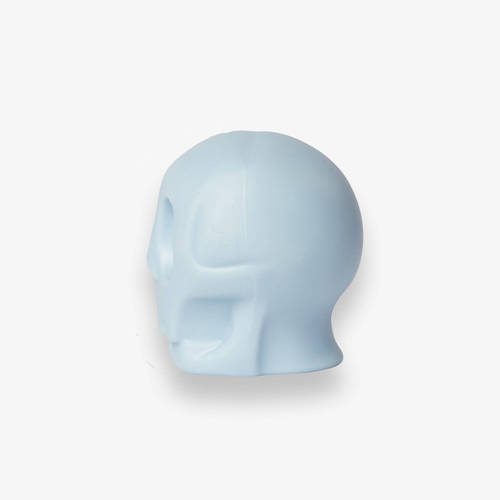 Close-up of the Skully Squeaky Dog Toy texture and squeaker detail