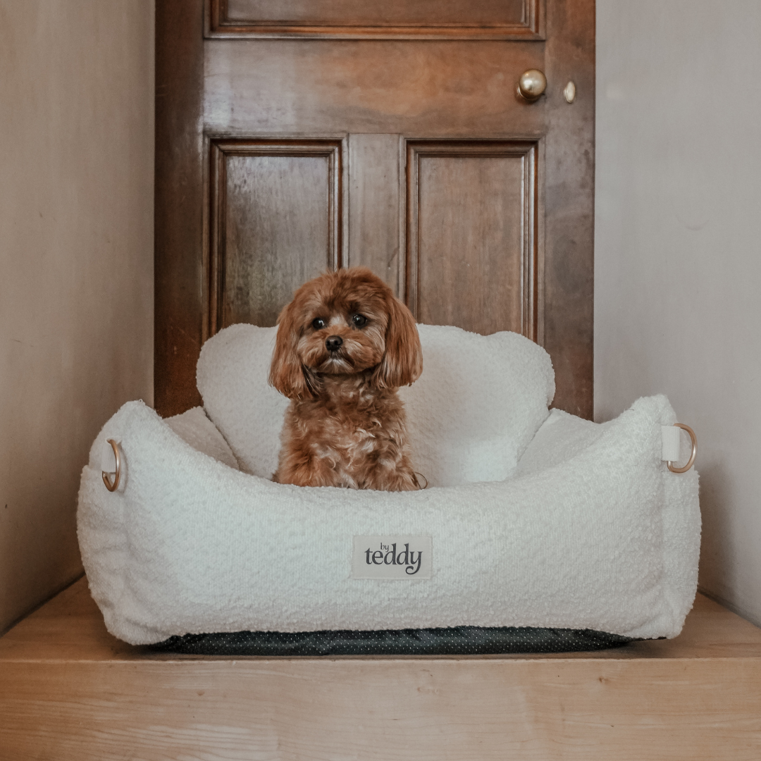 Side view of The Bouclé Car Seat