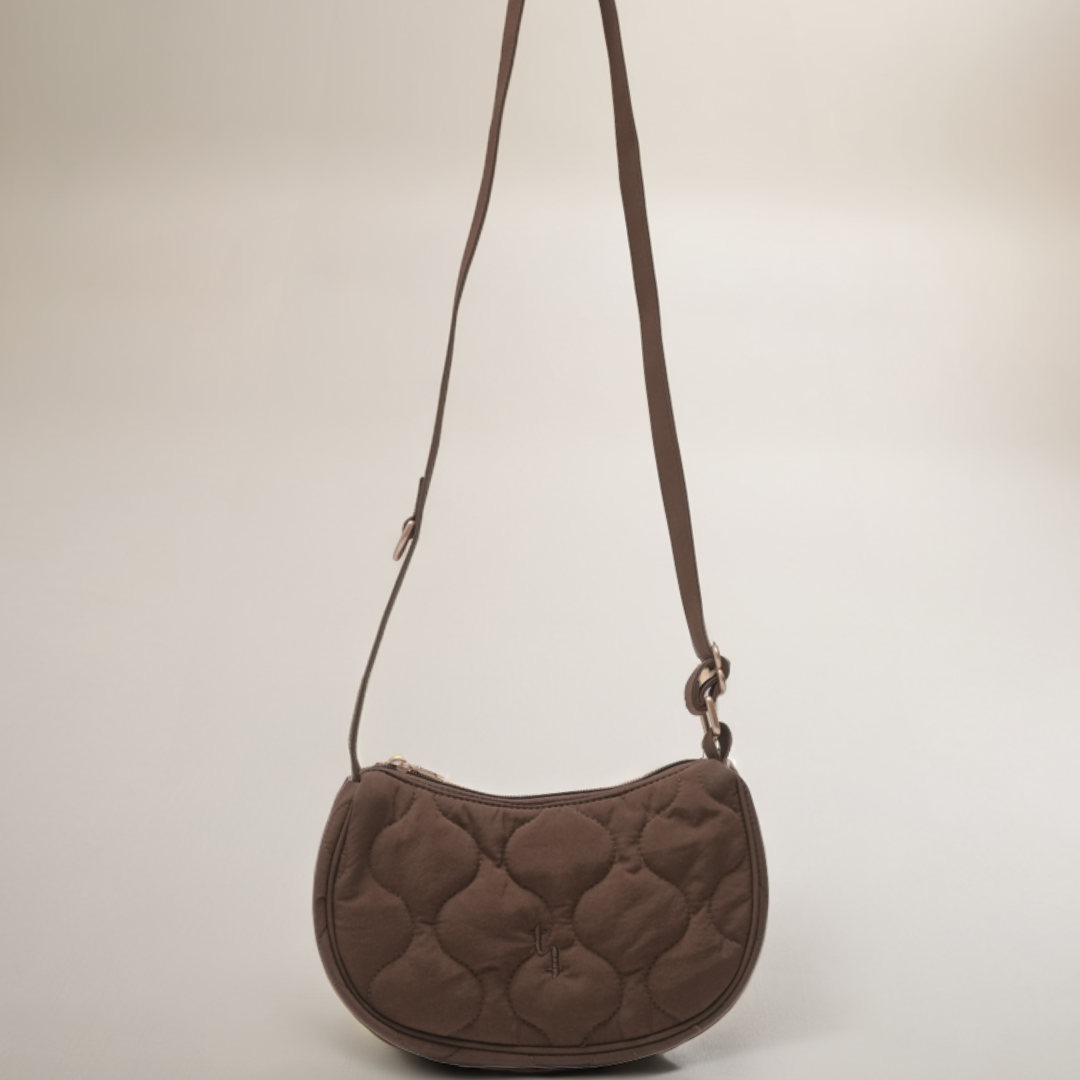 Chocolate Quilted Walking Bag by BY TEDDY