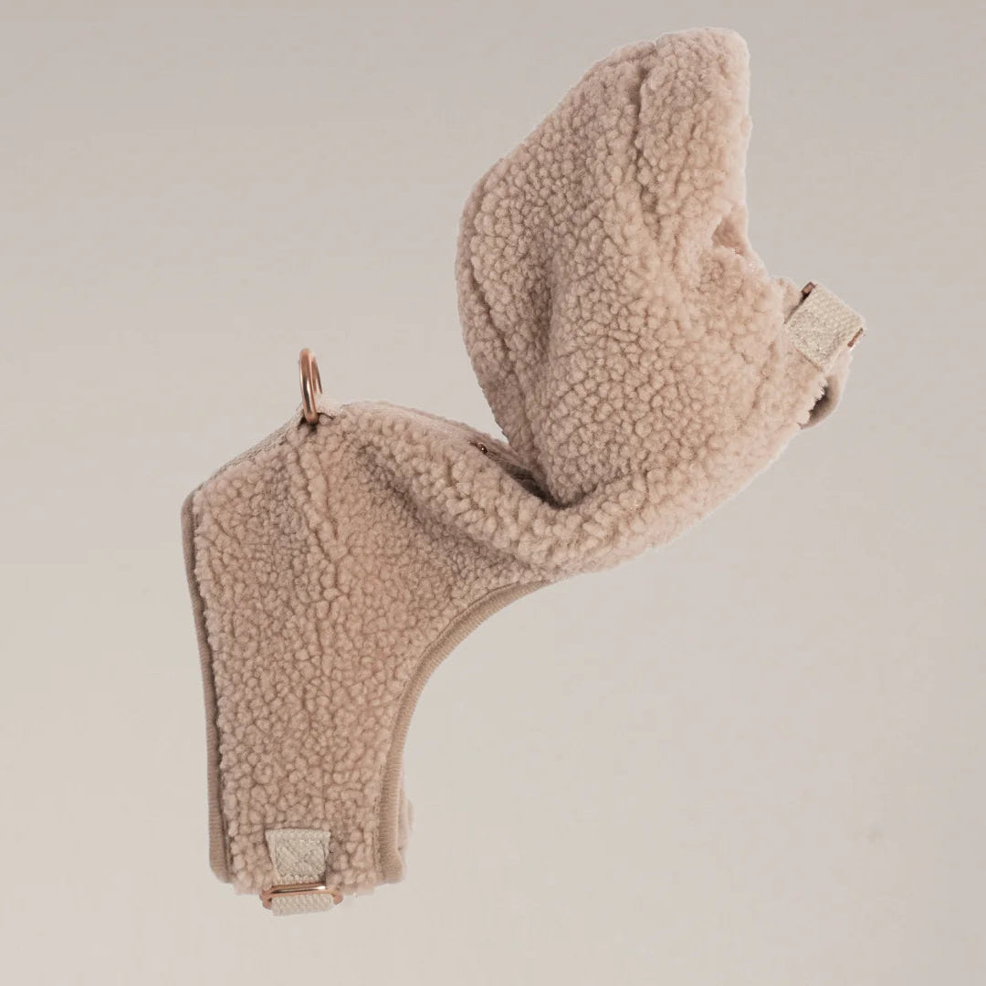 Matte gold hardware detail on The Cosy Hoodie Harness