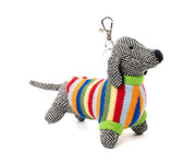 Tweed Sausage Dog Bag Charm