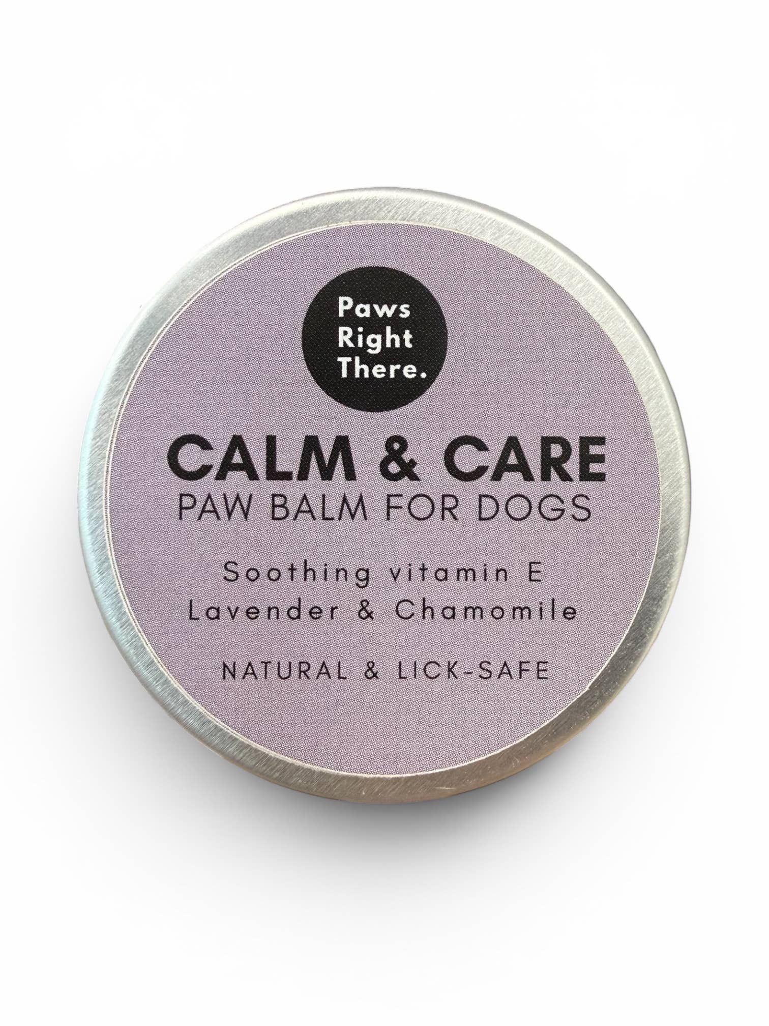 Tin of 'Paws Right There' Calm & Care Paw Balm for Dogs on a white background