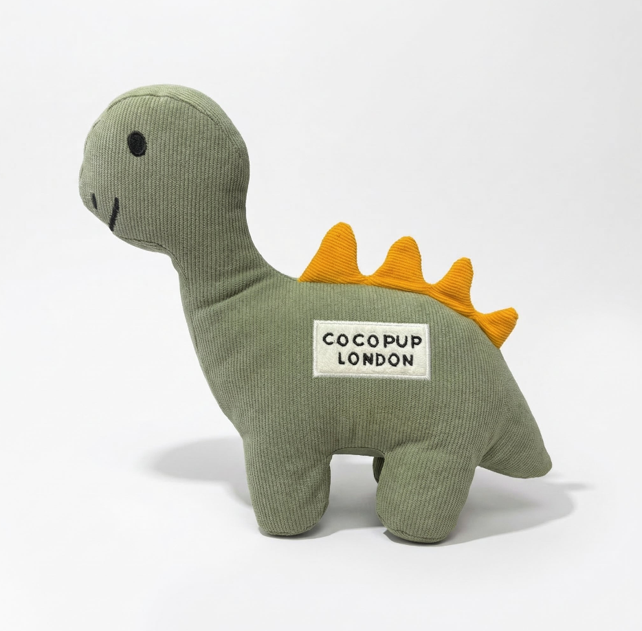 cocopup london plush dinosaur dog toy detail