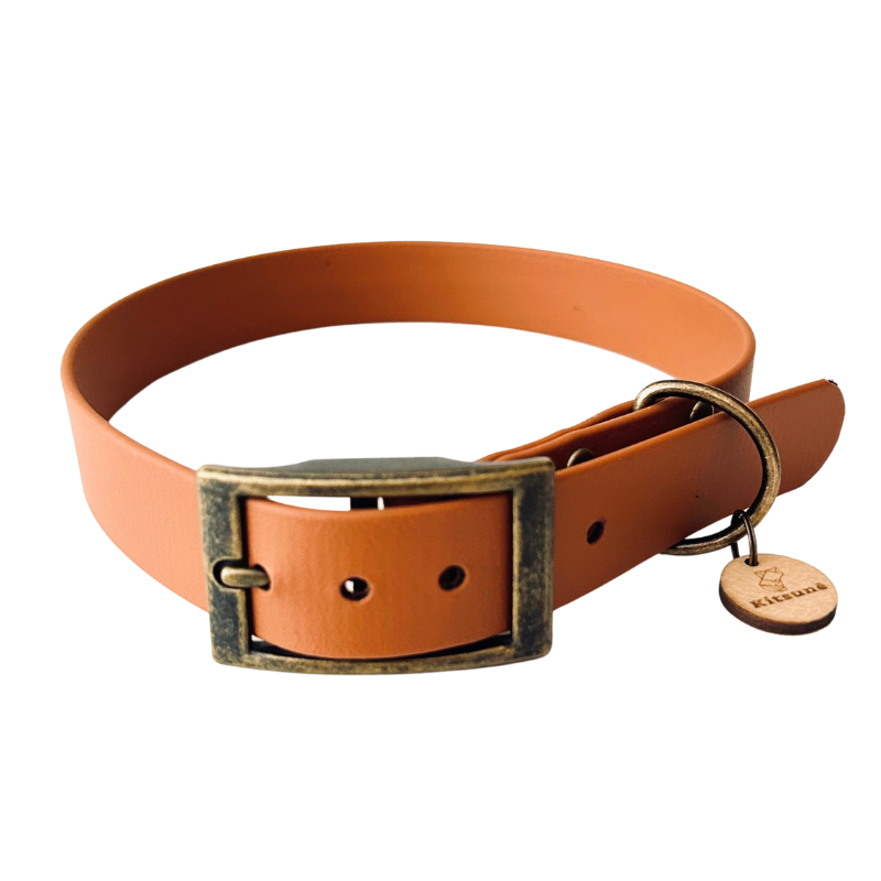 Kitsunē BioThane® Dog Collar – Montmartre Brown