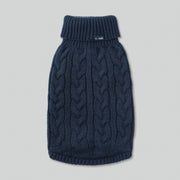 Navy Cable Knit Pullover Dog Jumper by Hackett x Hugo & Hudson
