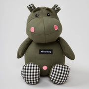 Henny The Hippo Olive plush dog toy by NOR DOG