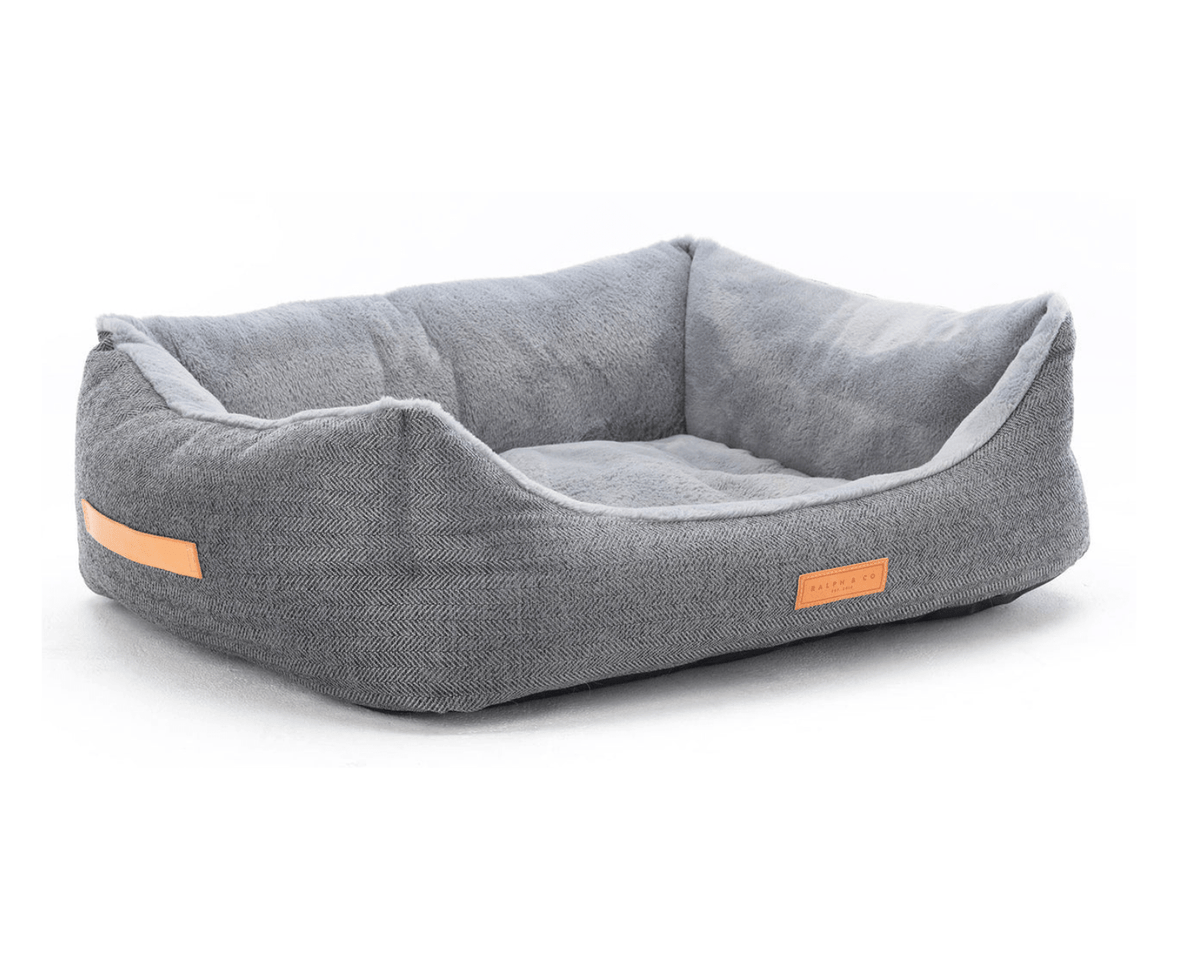 Balmoral Luxury Grey Herringbone Dog Bed