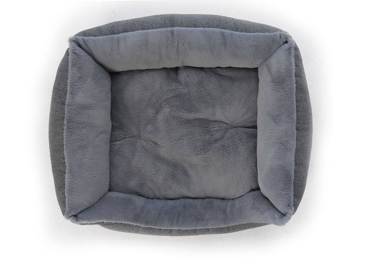 Balmoral Luxury Grey Herringbone Dog Bed
