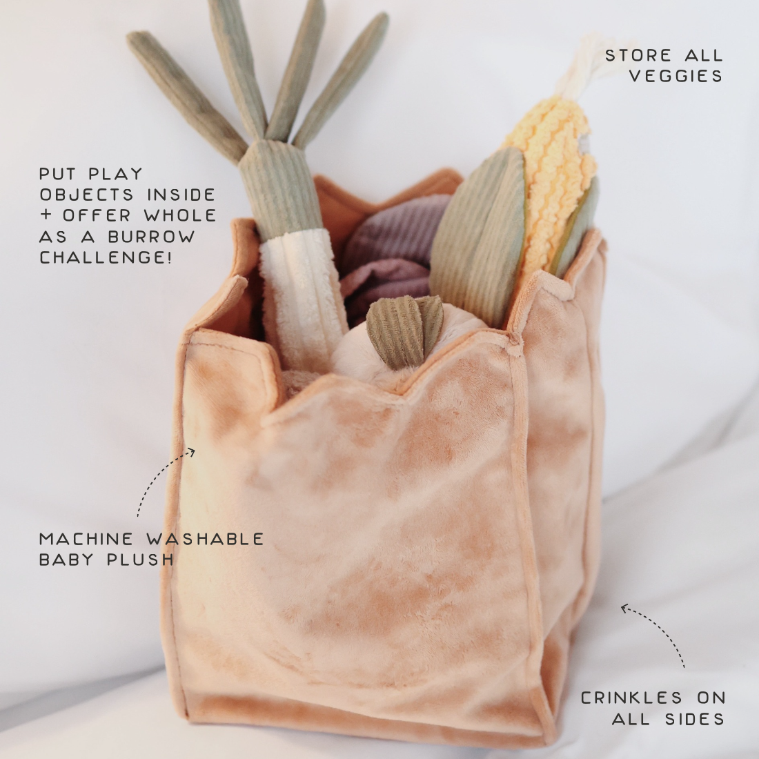 Close-up of the Farmer's Market enrichment toy set by Lambwolf Collective