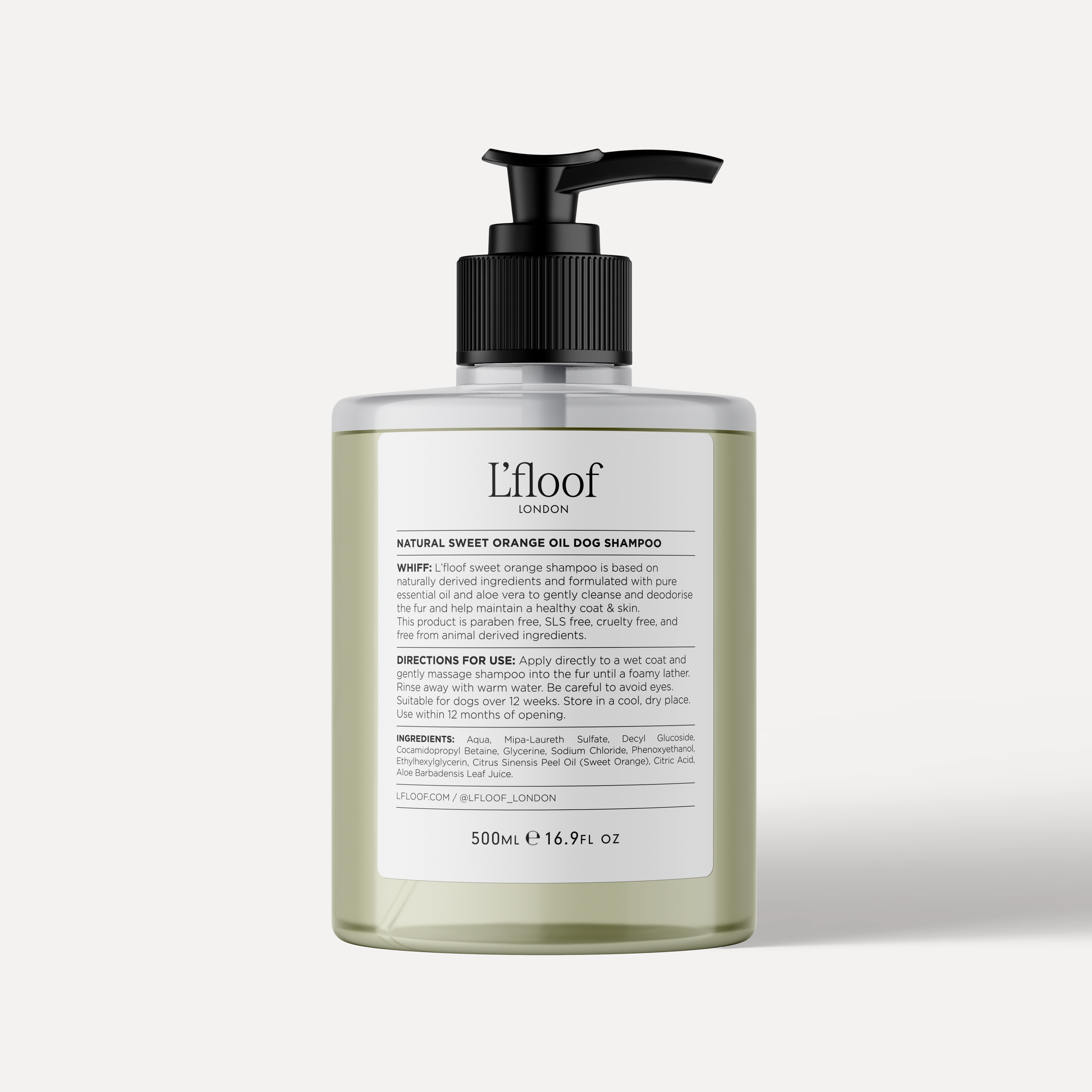 Hand soap bottle with pump on a white background