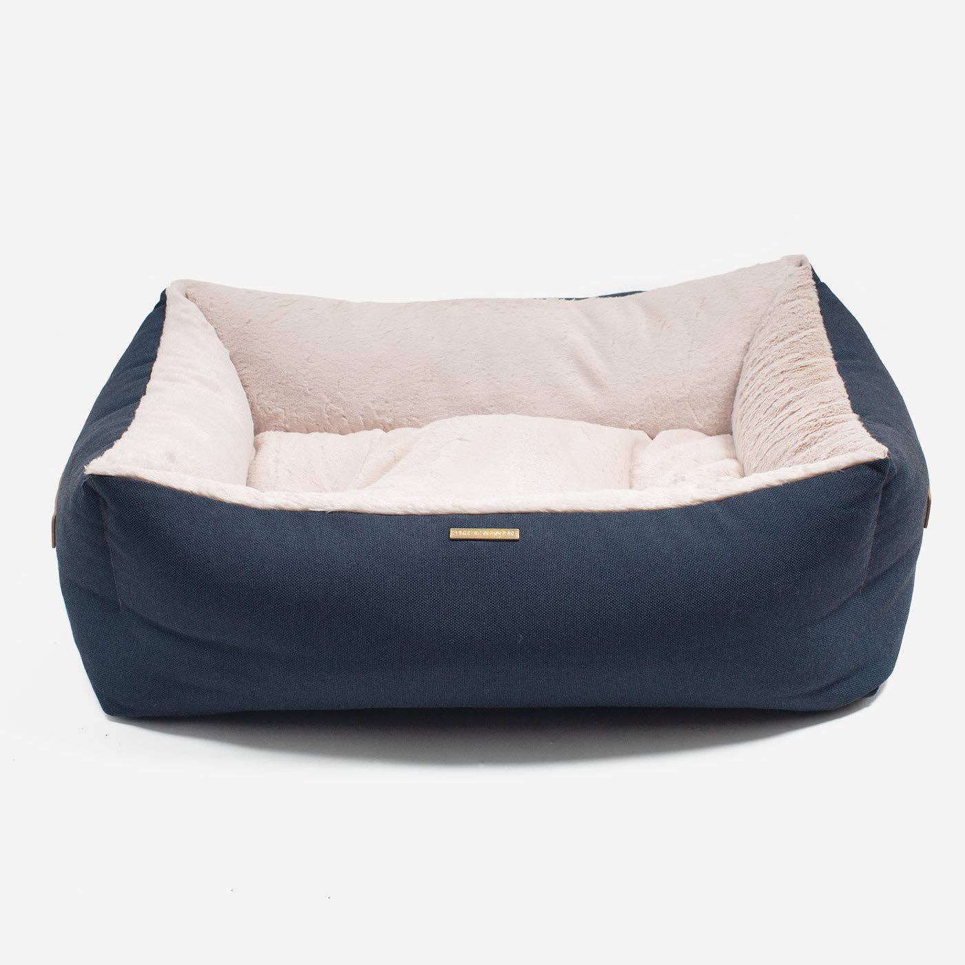 Essentials Twill Box Bed in Denim styled in a modern home interior
