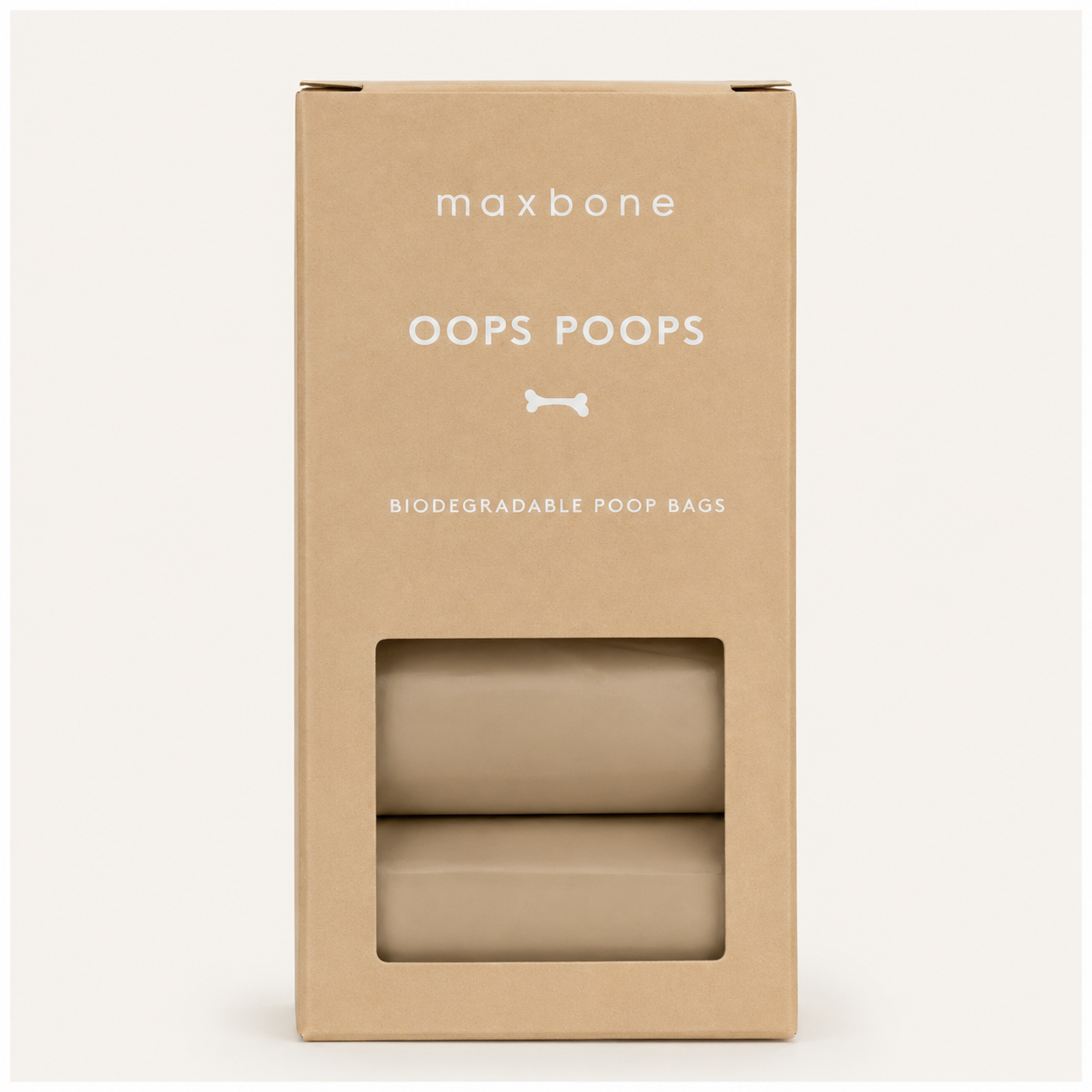 Maxbone biodegradable poop bags packaging on a white background