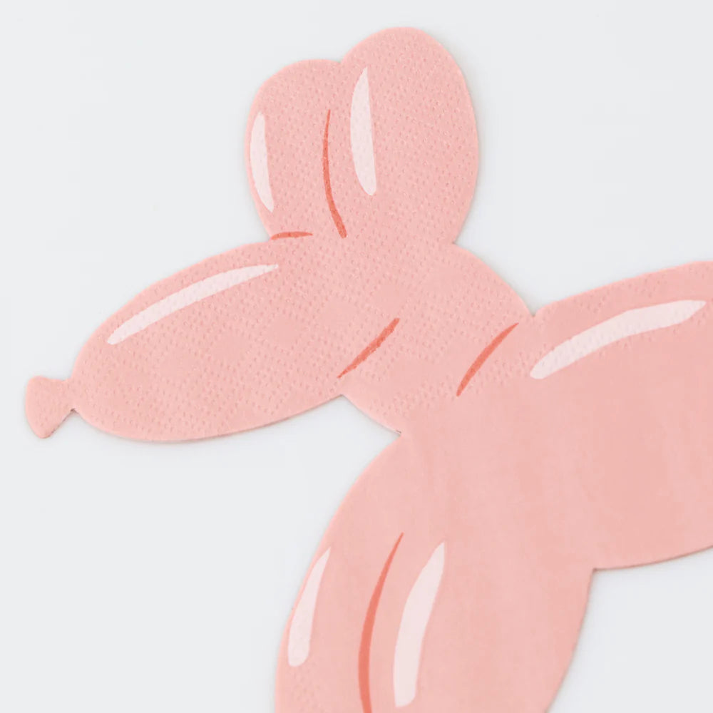 Pink balloon animal on a white background