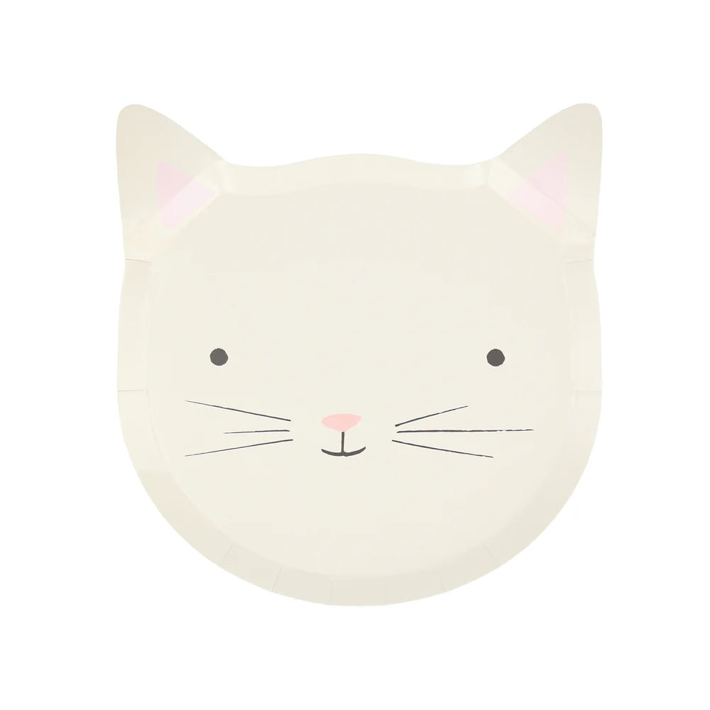 Cat-shaped plate with a white background