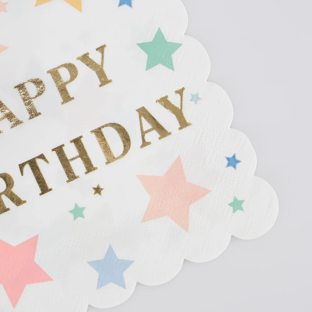 Meri Meri Happy Birthday Stars Napkins (Pk16)