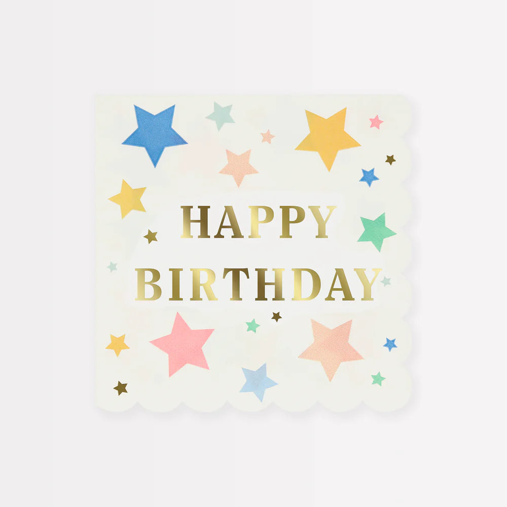 Meri Meri Happy Birthday Stars Napkins (Pk16)