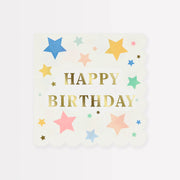 Meri Meri Happy Birthday Stars Napkins (Pk16)