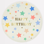 Meri Meri Happy Birthday Stars Plates (Pk8)