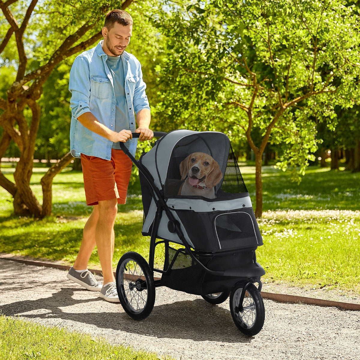 PawHut Dog Stroller Jogger - Grey