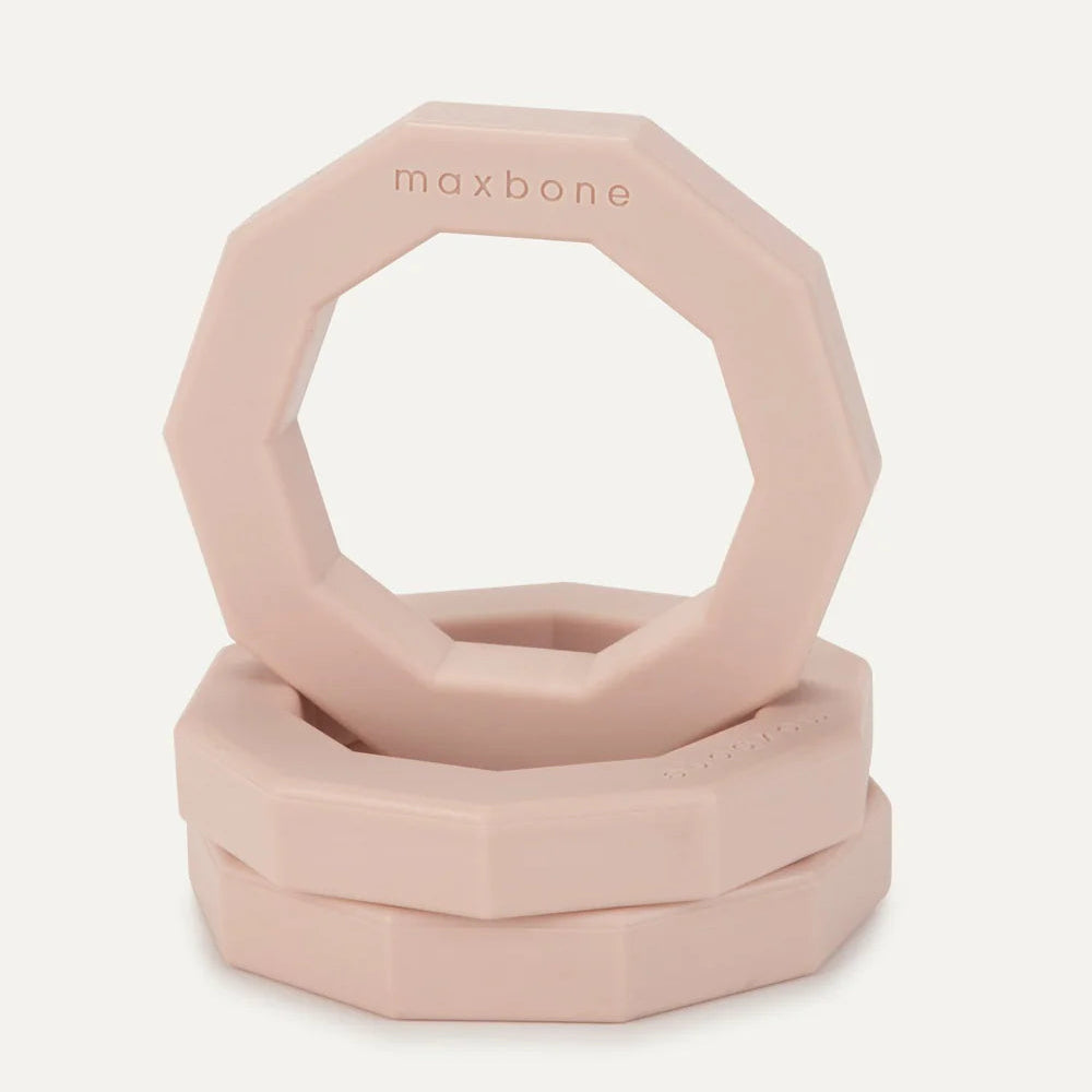 BPA-free rubber dog toy in peach colour