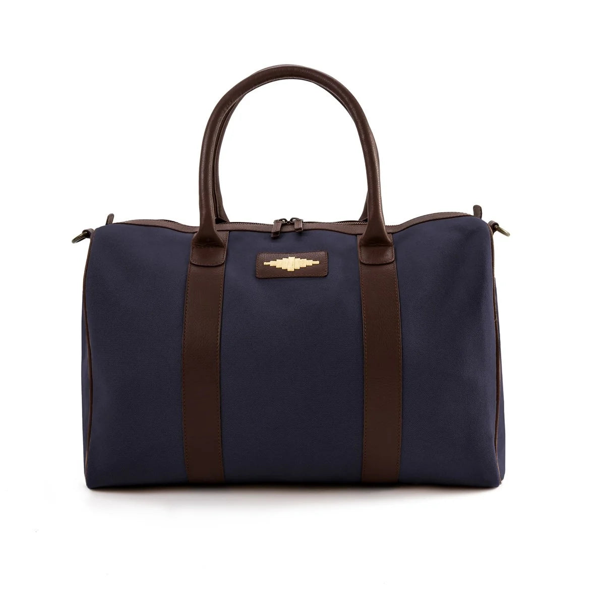 pampeano Varon navy canvas travel bag with Havana brown leather detailing