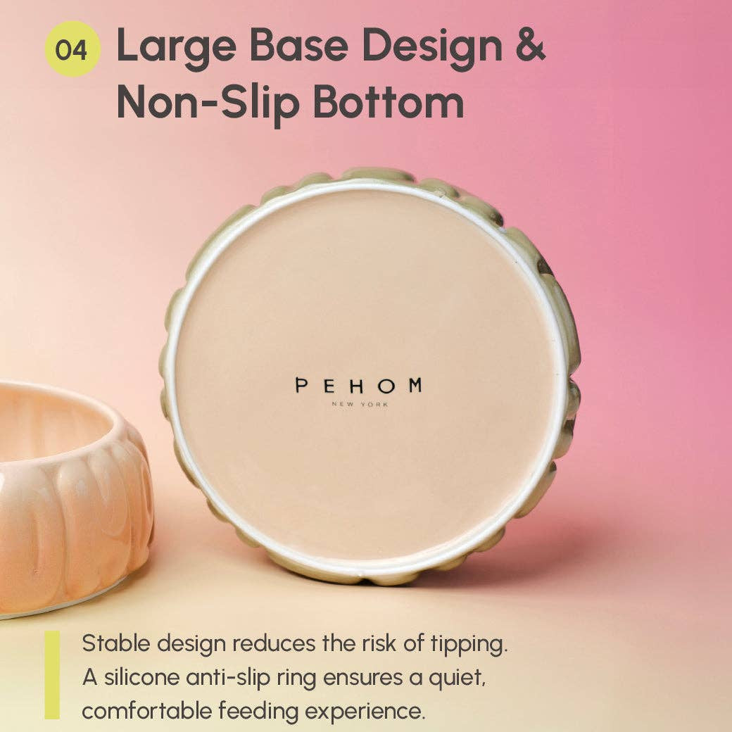 Raised feeding design on the Puff Pet Bowl by PEHOM NYC