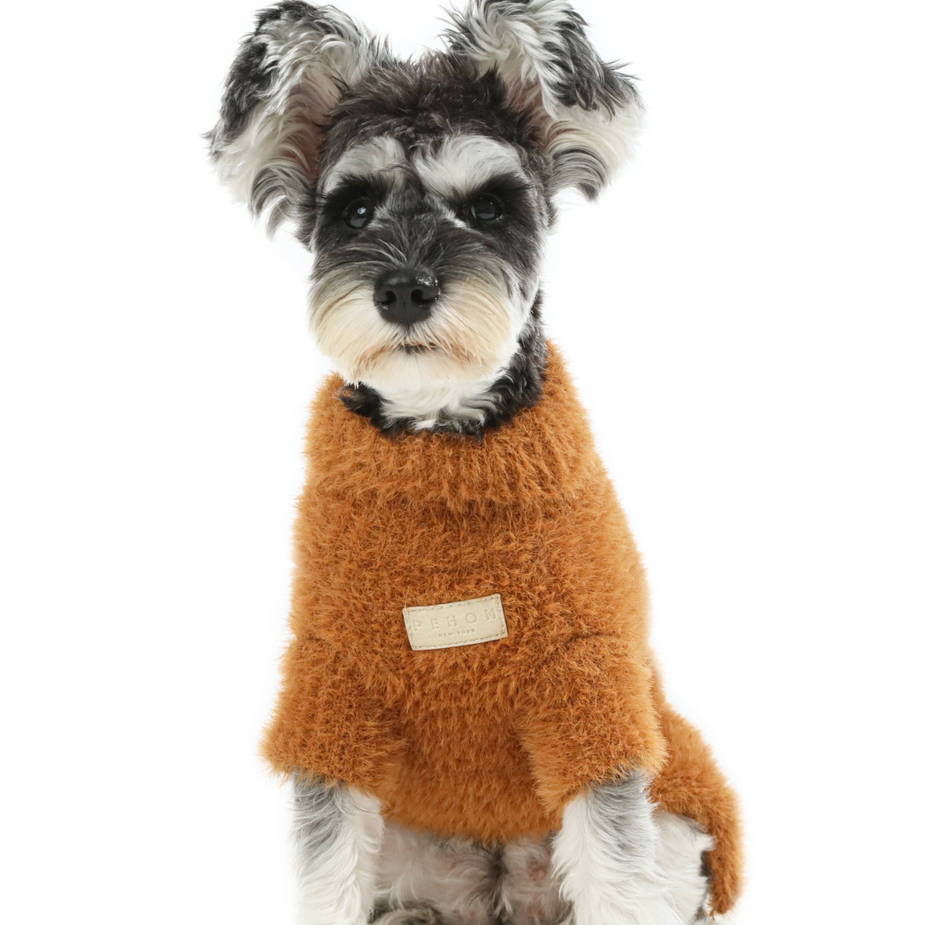 Eskimo Fuzzy Sweater in Orange by PEHOM NYC