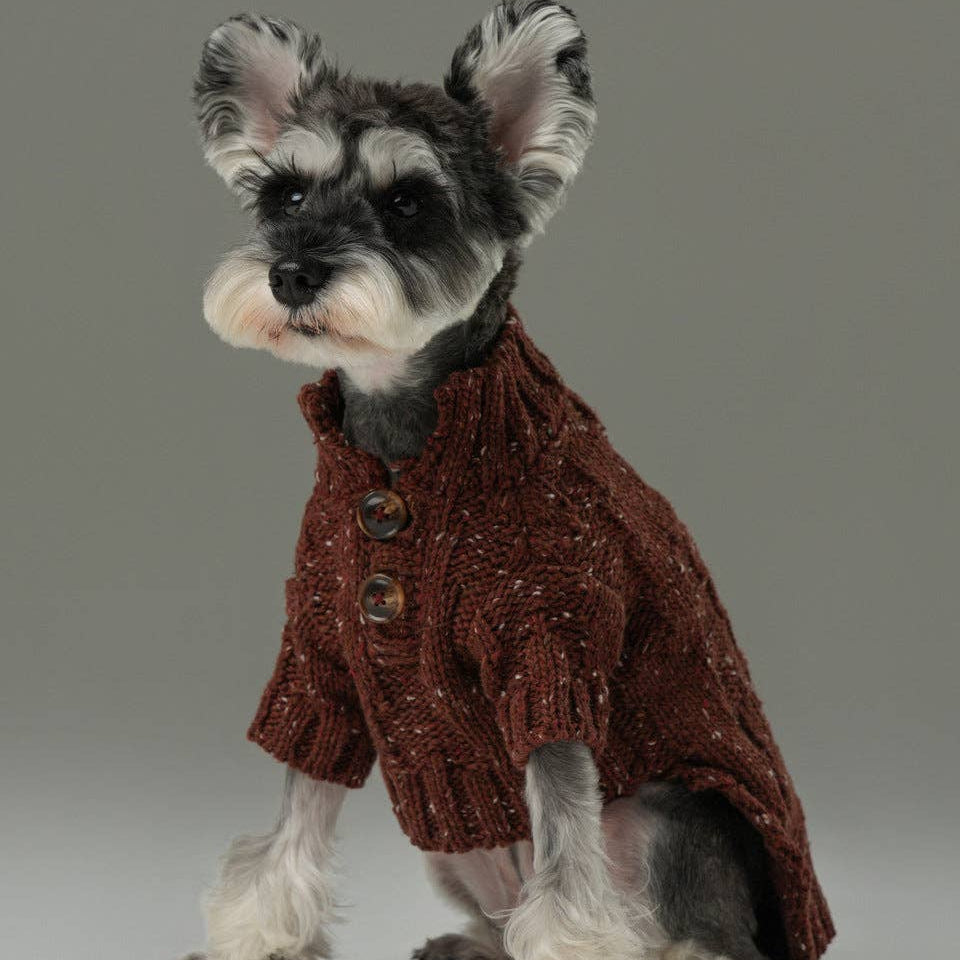 Glacier Pet Sweater in Burgundy by PEHOM NYC