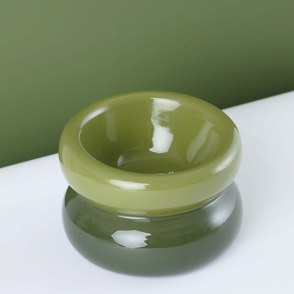 Soufflé Pet Bowl in Avocado Green by PEHOM NYC