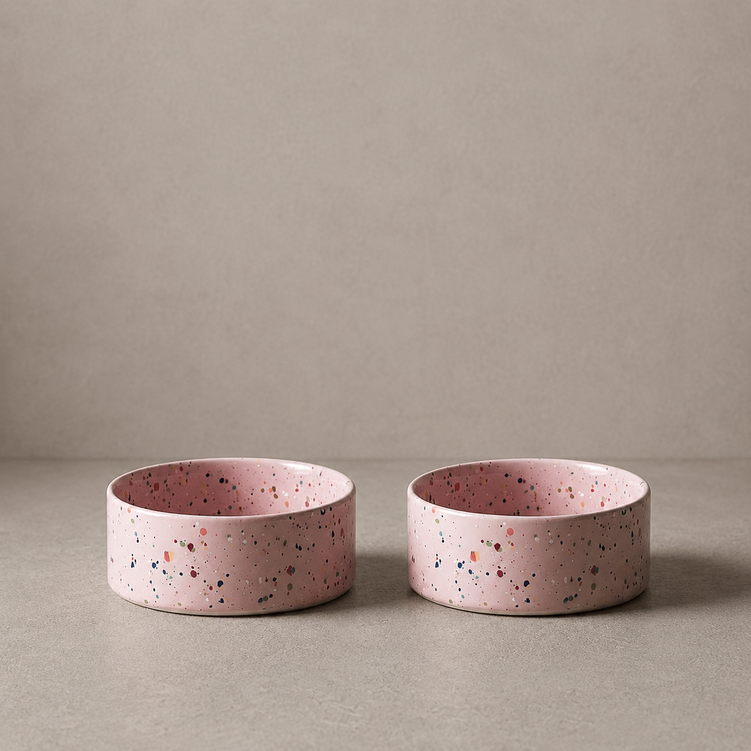Pet Bowl Pink - Set Of 2 - Medium