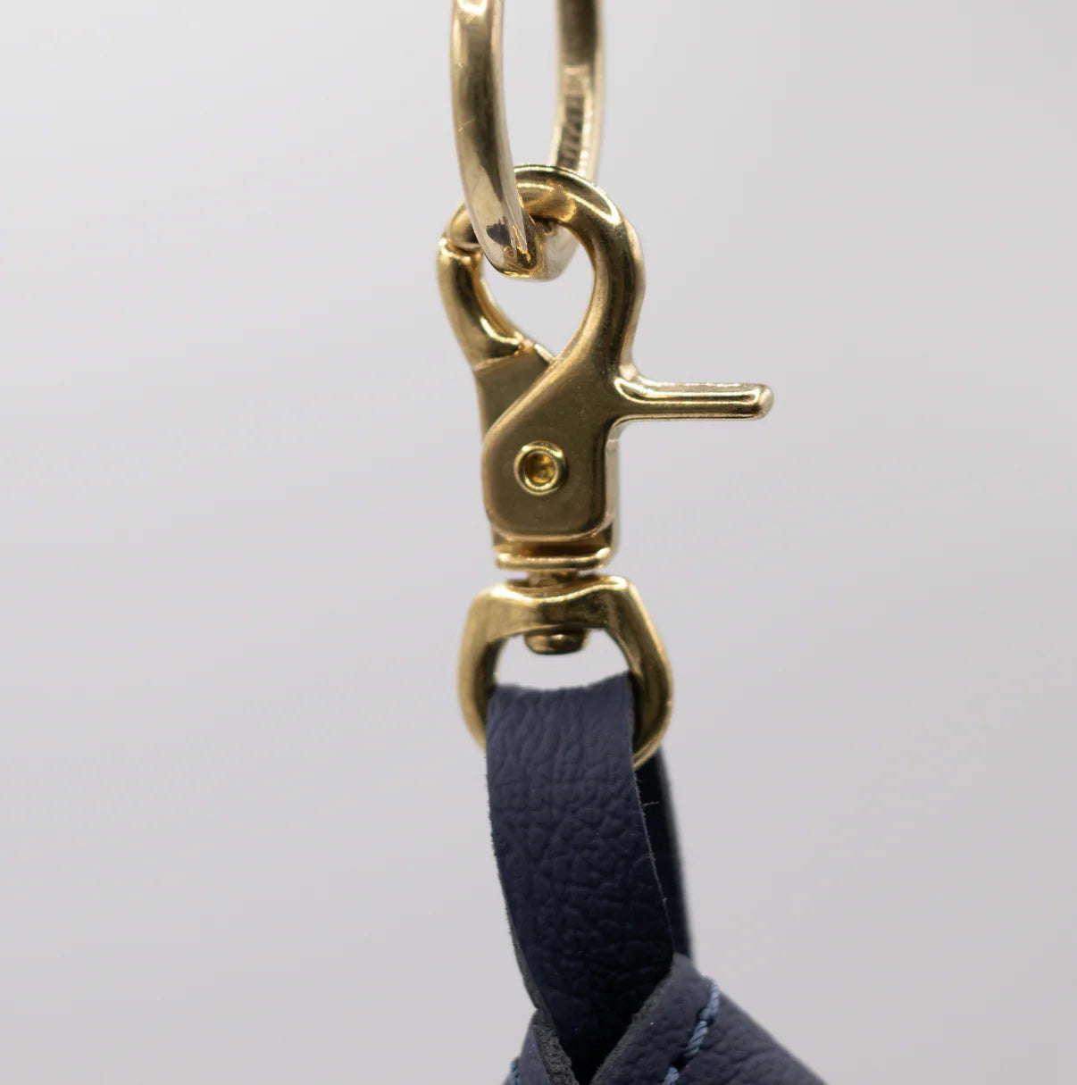 Soft Leather Poop Bag - Navy