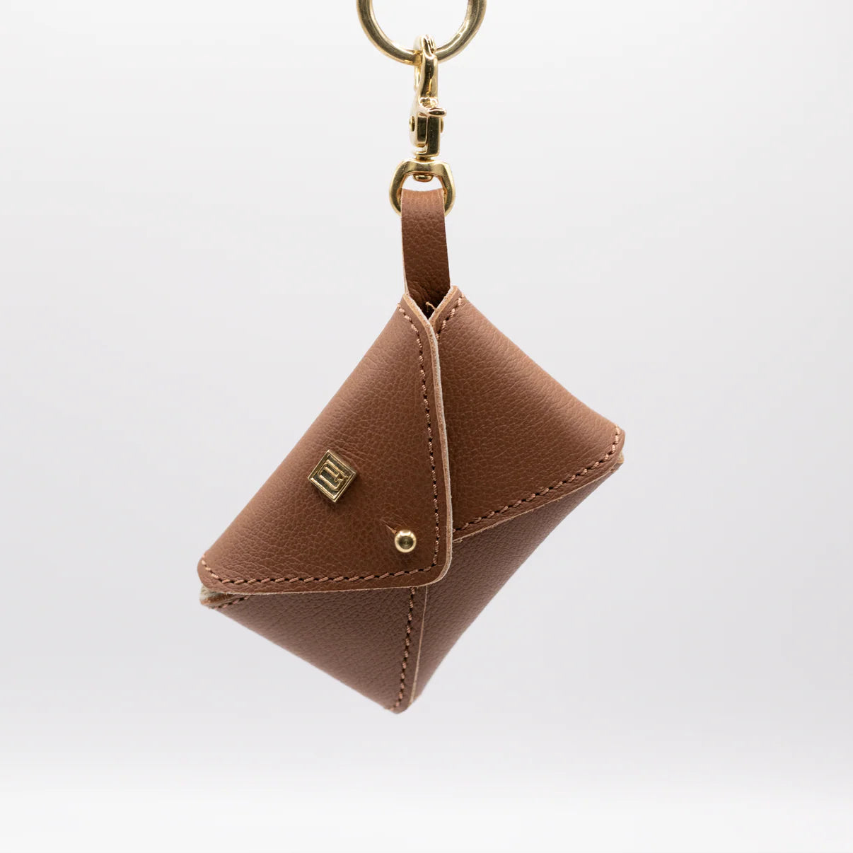 Soft Leather Poop Bag - Tan
