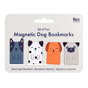 Rex London Magnetic Dog Bookmarks set of 4 featuring cute dog designs for book lovers