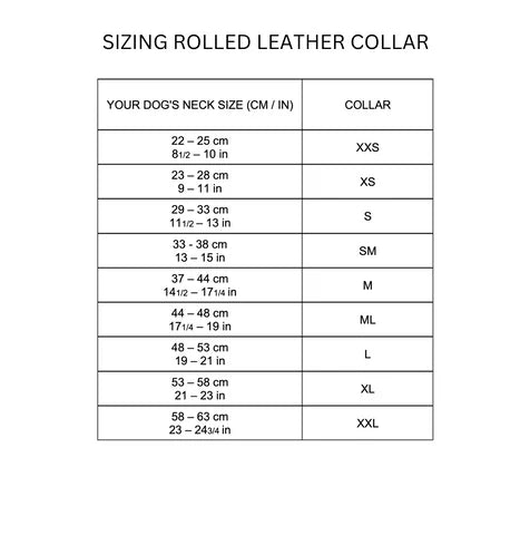 Rolled Soft Leather Dog Collar - Black