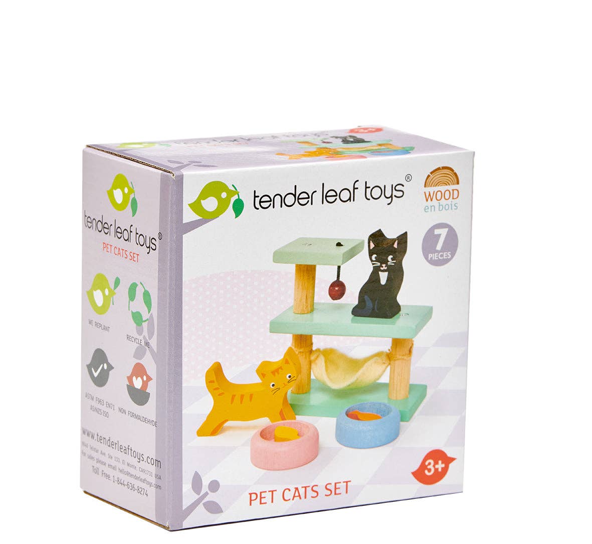 Box of Tender Leaf Toys Pet Cats Set on a white background