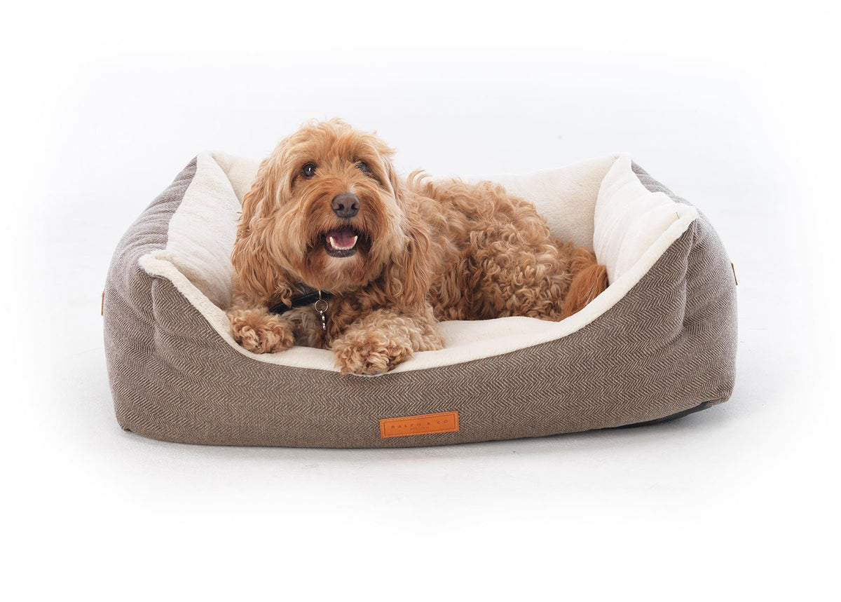Lincoln Luxury Herringbone Tweed Dog Bed