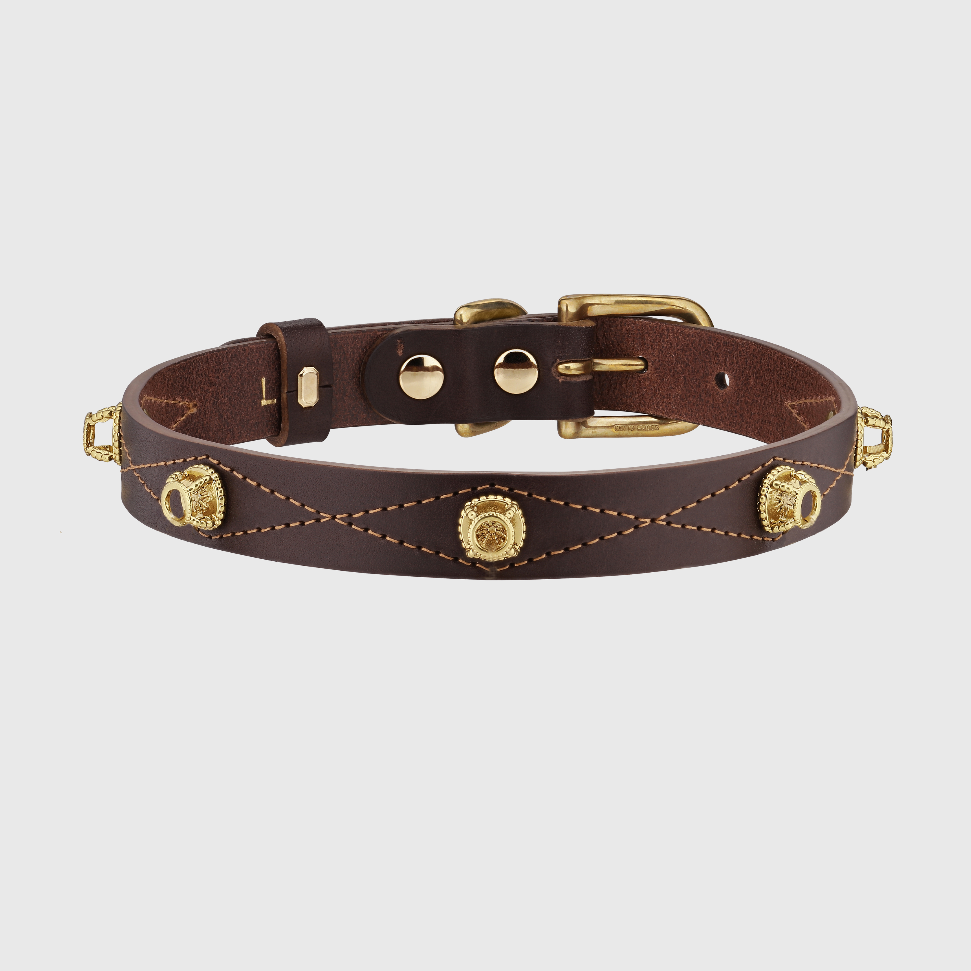 Unleash CPH dark brown leather dog collar