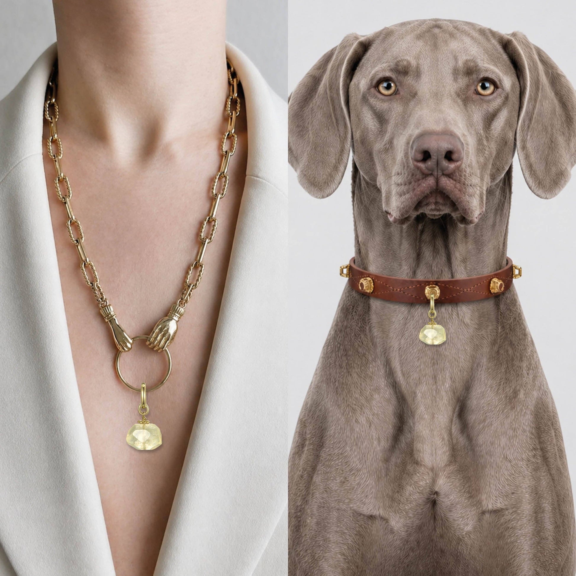 Lightweight dog charm designed for everyday wear