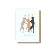 Modern whippet birthday card for dog lovers